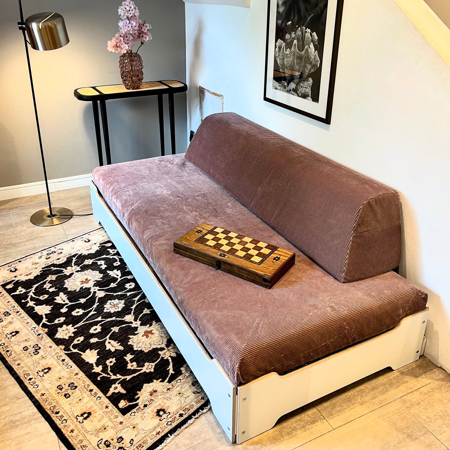 dasSofa inkl. Matratzen mit Bezug, Rückenkissen und Lattenrost